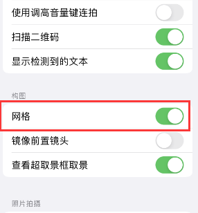 墨脱苹果手机维修网点分享iPhone如何开启九宫格构图功能 